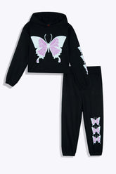 Girls Butterfly Fleece Tracksuit